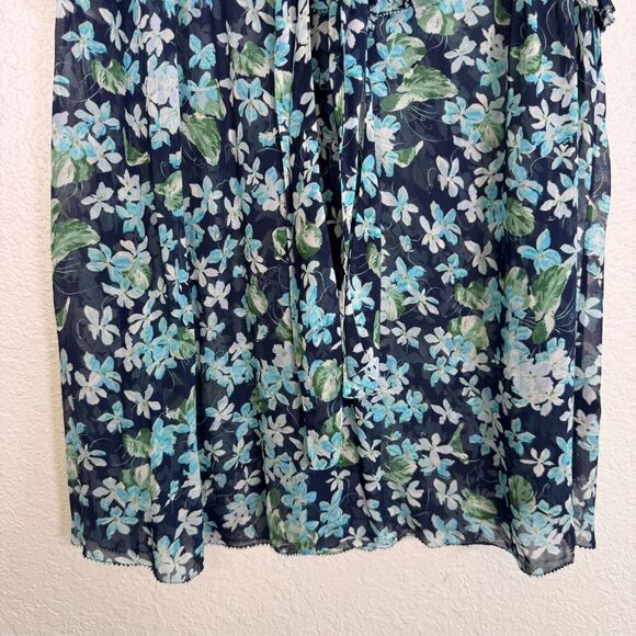 Zimmermann Top 1 Womens size 6 US Floral Ruffle Blouse Boho Tie Neckline Viscose - Picture 7 of 12